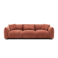 Mid Century Modern Couch 3 Seater Sofa For Livingroom, Orange Orange Boucle 3 Seat