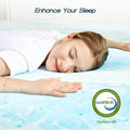 Memory Foam Cooling Gel Swirl Infused Bed Topper For Back Pain,2 Inches,Twin Xl Blue Cotton