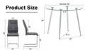 Table And Chair Set. 1 Table 4 Gray Chairs Round Dining Table With A 40 Inch Diameter Glass Tabletop And Silver Plated Metal Legs. 4 Gray Pu Chairs Dt 1164 001 Transparent Seats 4 Glass