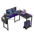 L Shaped Gaming Desk,Black Black Iron