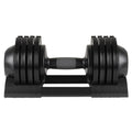 52Lbs Adjustable Dumbbell Steel And Plastic Black Steel