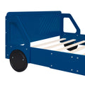 Full Size Car Shaped Platform Bed With Wheels,Blue Blue Plywood