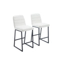 Low Bar Stools Set Of 2 Bar Chairs For Living Room Party Room Kitchen,Upholstered Pu Kitchen Breakfast Bar Stools With Footrest,Cream Cream Kitchen Foam Dry Clean Modern Bar Stools Foam Pu Leather