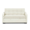 Loveseats Sofa Bed With Pull Out Bed,Adjsutable Back And Two Arm Pocket,Typec And Usb Charging With Copper Nail,Beige 47