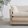 Chenille Fabric Ottomans Footrest To Combine With 2 Seater Sofa, 3 Seater Sofa And 4 Seater Sofa, Beige Beige Chenille