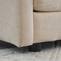 Chenille Fabric Ottomans Footrest To Combine With 2 Seater Sofa, 3 Seater Sofa And 4 Seater Sofa, Beige Beige Chenille