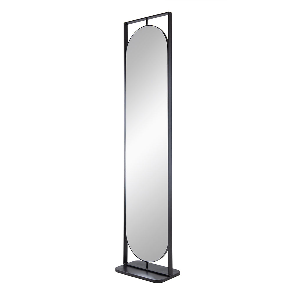 18" X 12" X78" Full Length Standing Mirror, 360 Swivel Floor Mirror For Bedroom Living Room Vanity Entryway Black Iron