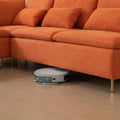Modular L Shaped Corner Sofa ,Left Hand Facing Sectional Couch,Orange Cotton Linen 90.9'' Orange Foam Cotton Linen 3 Seat