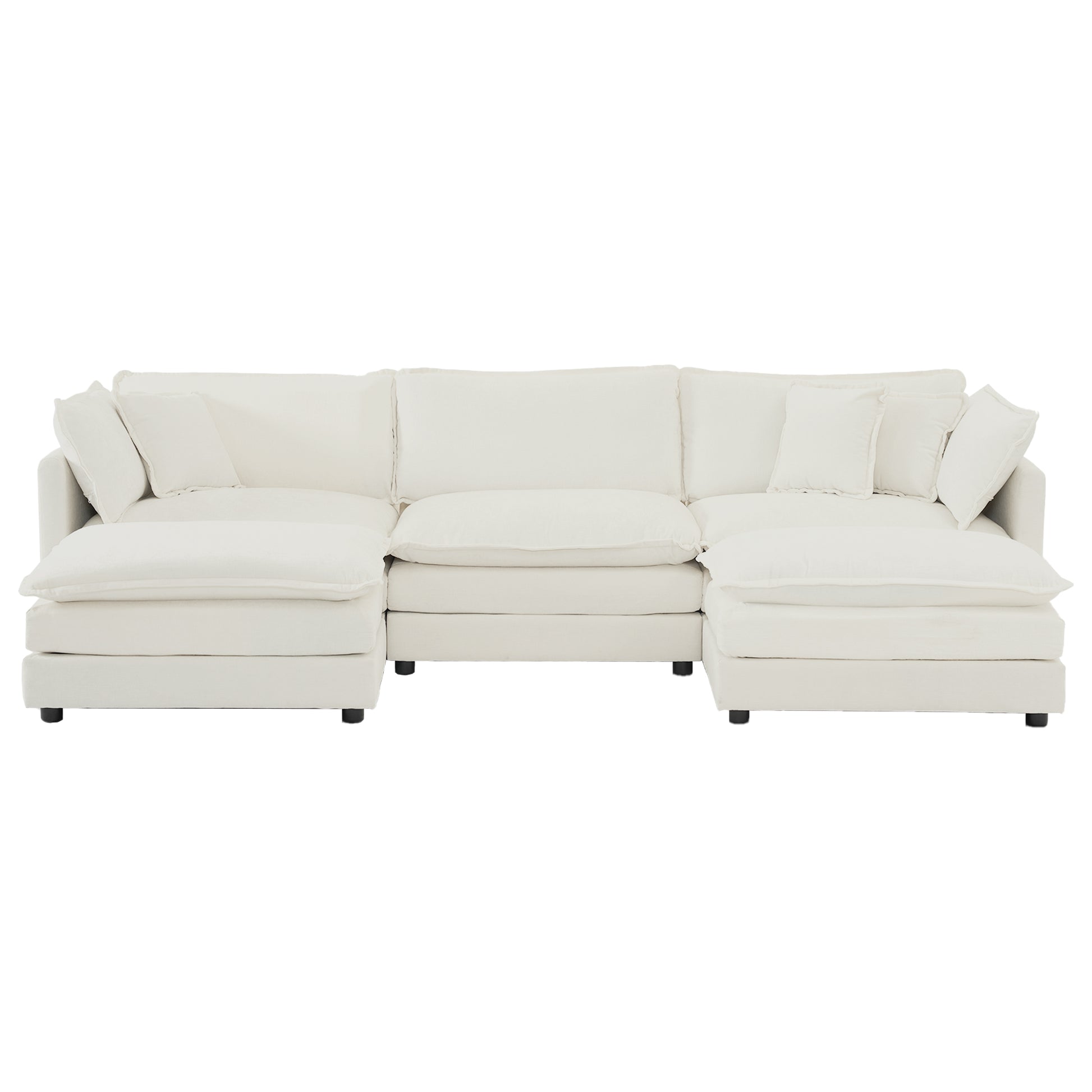 Aile White With Armrest White Chenille