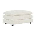 Chenille Fabric Ottomans Footrest To Combine With 2 Seater Sofa, 3 Seater Sofa And 4 Seater Sofa, White Chenille White Chenille