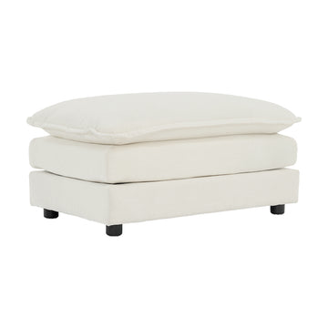 Chenille Fabric Ottomans Footrest To Combine With 2 Seater Sofa, 3 Seater Sofa And 4 Seater Sofa, White Chenille White Chenille