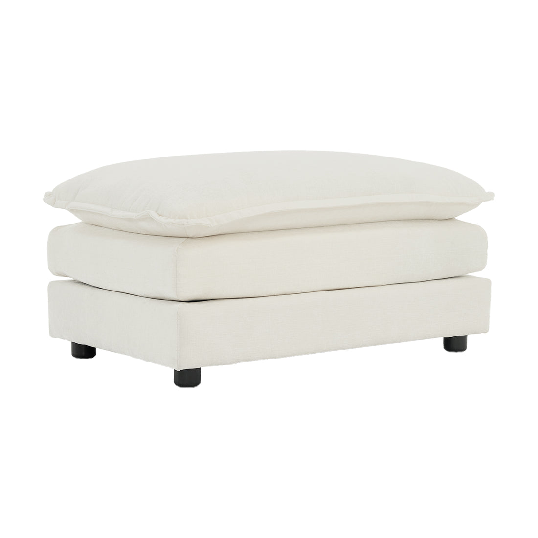 Chenille Fabric Ottomans Footrest To Combine With 2 Seater Sofa, 3 Seater Sofa And 4 Seater Sofa, White Chenille White Chenille 1 Seat