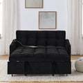 Loveseats Sofa Bed With Pull Out Bed,Adjsutable Back And Two Arm Pocket,Typec And Usb Charging With Copper Nail,Black 47