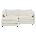 Chenille Two Seater Sofa With 1 Footrest, 2 Seater L Shaped Sectional With Ottoman,Loveseat With Ottoman For Small Living Space,White Chenille White Chenille 2 Seat