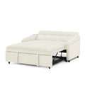 Loveseats Sofa Bed With Pull Out Bed,Adjsutable Back And Two Arm Pocket,Typec And Usb Charging With Copper Nail,Beige 47
