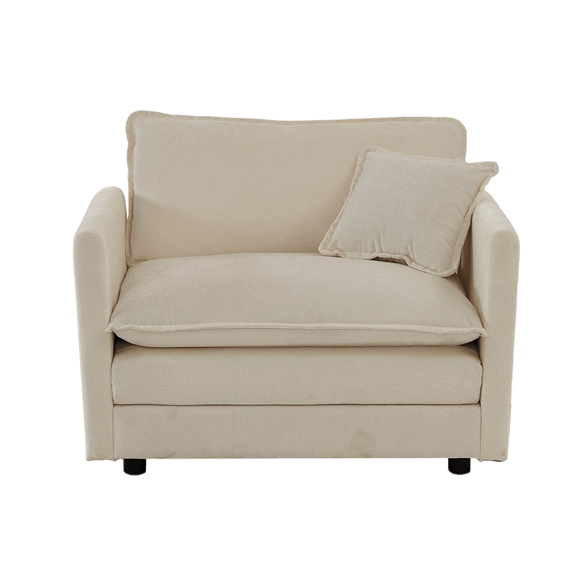 Alternative Sofa Round Armrests For 2 Seater Sofa, 3 Seater Sofa And 4 Seater Sofa, Beige Chenille Beige Chenille 1 Seat