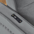 Loveseats Sofa Bed With Pull Out Bed,Adjsutable Back And Two Arm Pocket,Typec And Usb Charging With Copper Nail,Grey 47