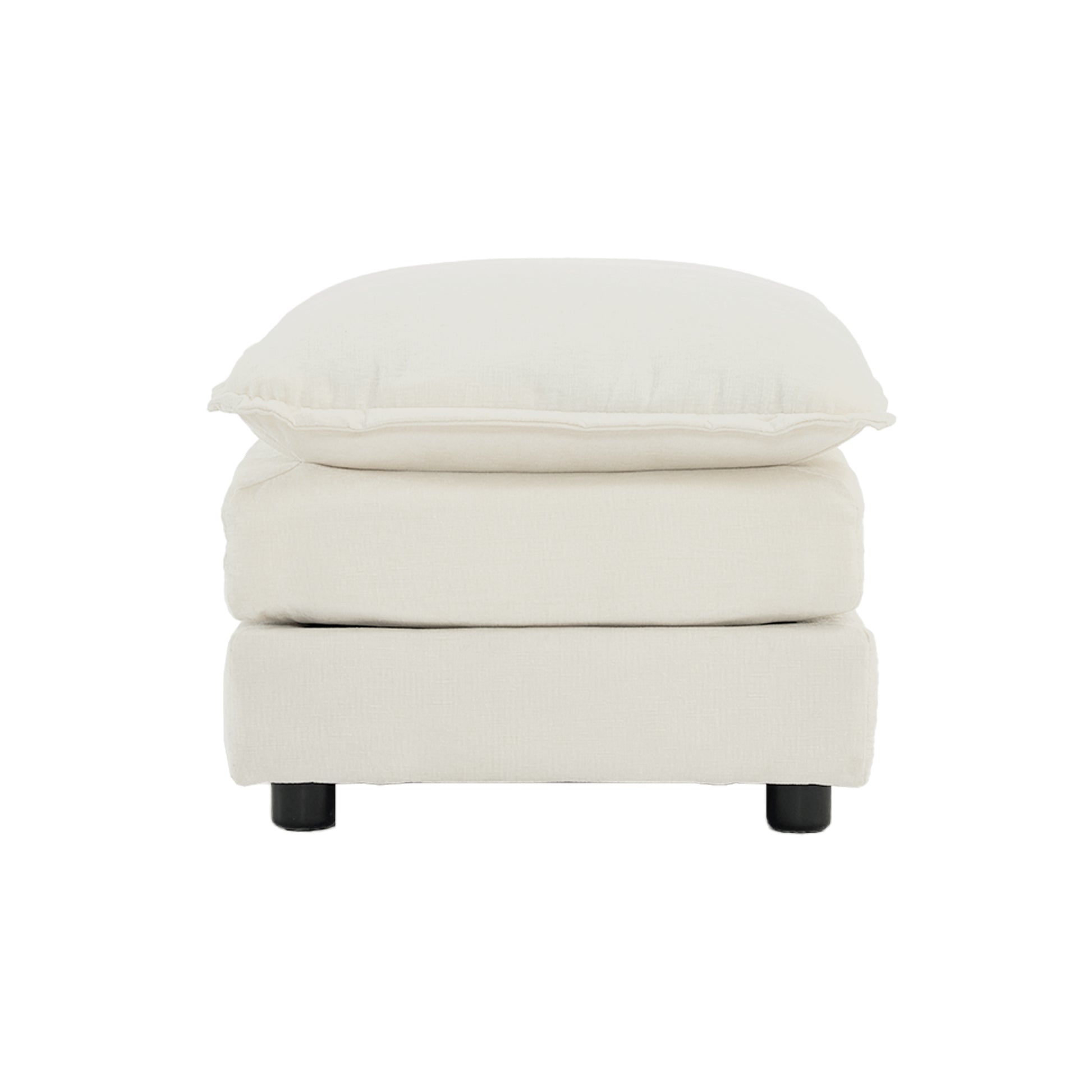 Free Combination Comfy Upholstery Modular Oversized L Shaped Sectional Sofa With Reversible Ottoman, White Chenille White Chenille 3 Seat