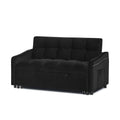 Loveseats Sofa Bed With Pull Out Bed,Adjsutable Back And Two Arm Pocket,Typec And Usb Charging With Copper Nail,Black 47