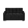 Loveseats Sofa Bed With Pull Out Bed,Adjsutable Back And Two Arm Pocket,Typec And Usb Charging With Copper Nail,Black 47