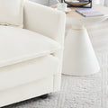 Modern Sofa Couch, 3 Piece Set Extra Deep Seat Sectional Sofa For Living Room, Oversized Sofa, 3 Seat Sofa, Loveseat And Single Sofa, White Chenille White Chenille 6 Seat