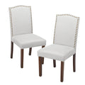 Modern Armless Dining Chairs With Upholstered Fabric,Gray,2P Gray Wood