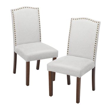 Modern Armless Dining Chairs With Upholstered Fabric,Gray,2P Gray Wood