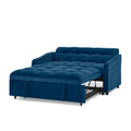 Loveseats Sofa Bed With Pull Out Bed,Adjsutable Back And Two Arm Pocket,Typec And Usb Charging With Copper Nail,Blue 47