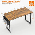 Modern Simple Style Wooden Work Office Desks With Storage,40 Inch,Brown Brown Iron