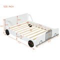 Full Size Car Shaped Platform Bed With Wheels,White White Plywood