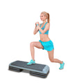 Adjustable Aerobic Step Workout Step With 4 Risers Fitness & Exercise Platform Trainer Gray Black Gray Plastic