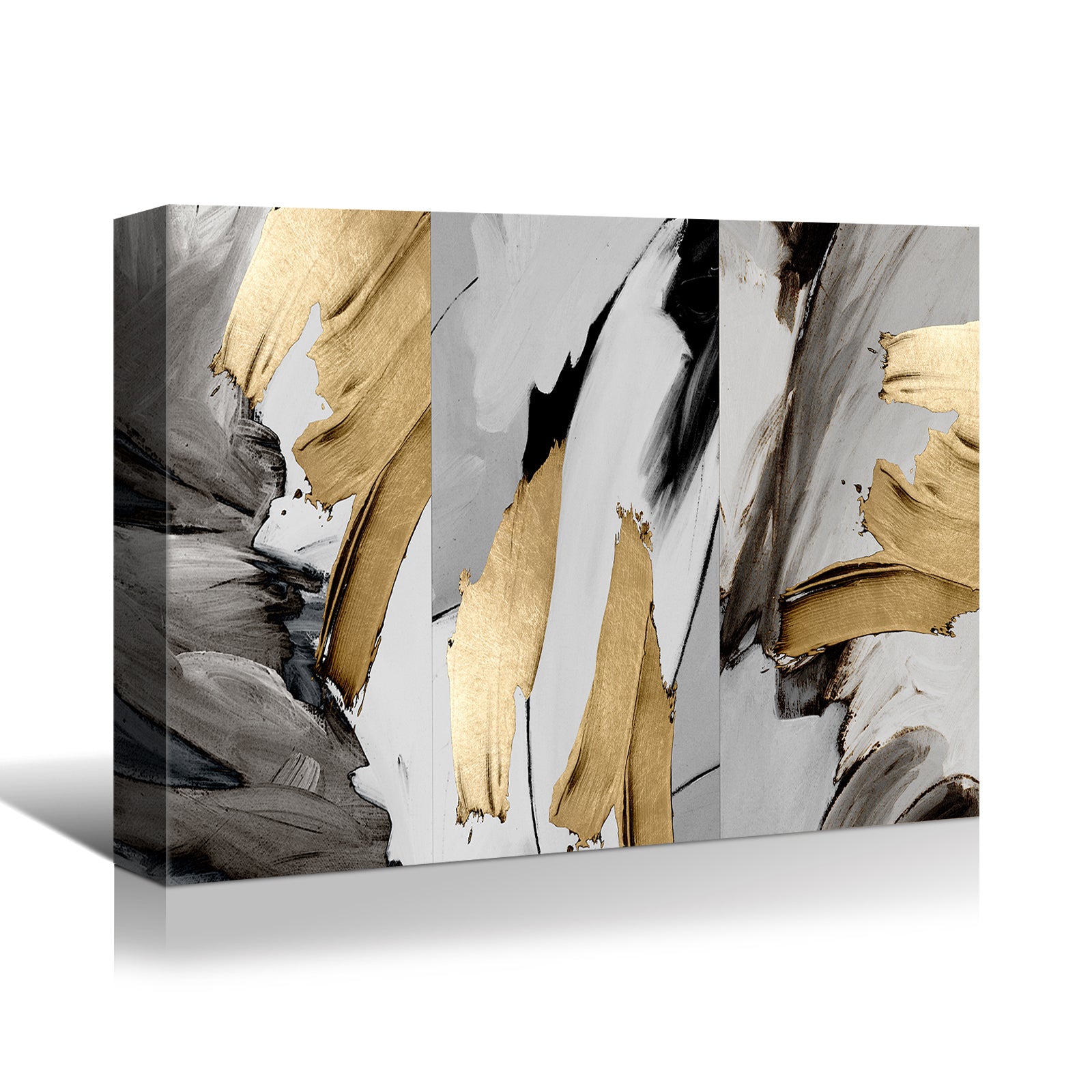 Framed Canvas Wall Art Decor Abstract Style Painting, Gold And Silver Color Painting Decoration For Office Living Room, Bedroom Decor Ready To Hang Thickness 1.5Inch Rectangle Framed Multicolor Abstract Expressionism Large 33In 40In Graphic Prints And