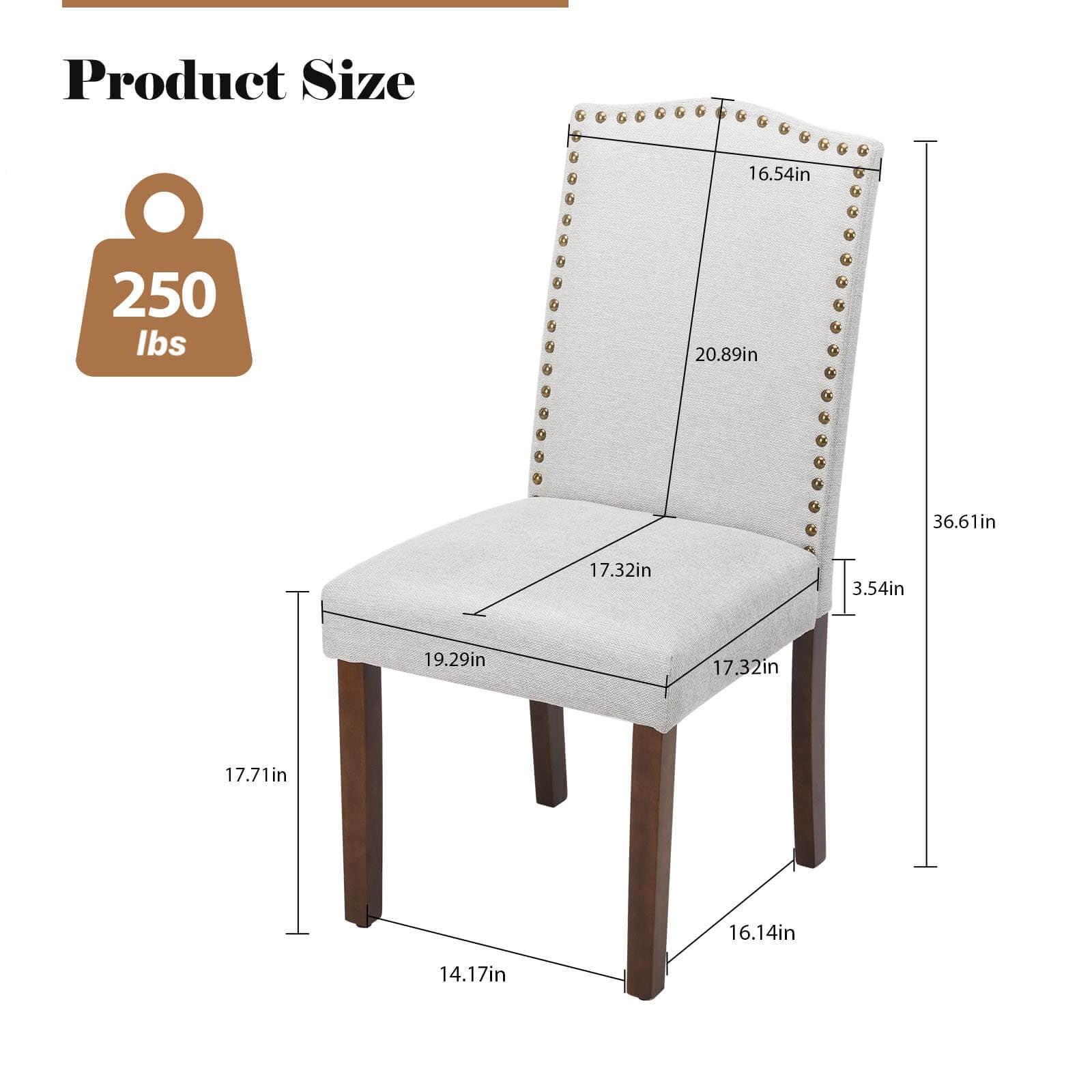 Modern Armless Dining Chairs With Upholstered Fabric,Gray,2P Gray Wood