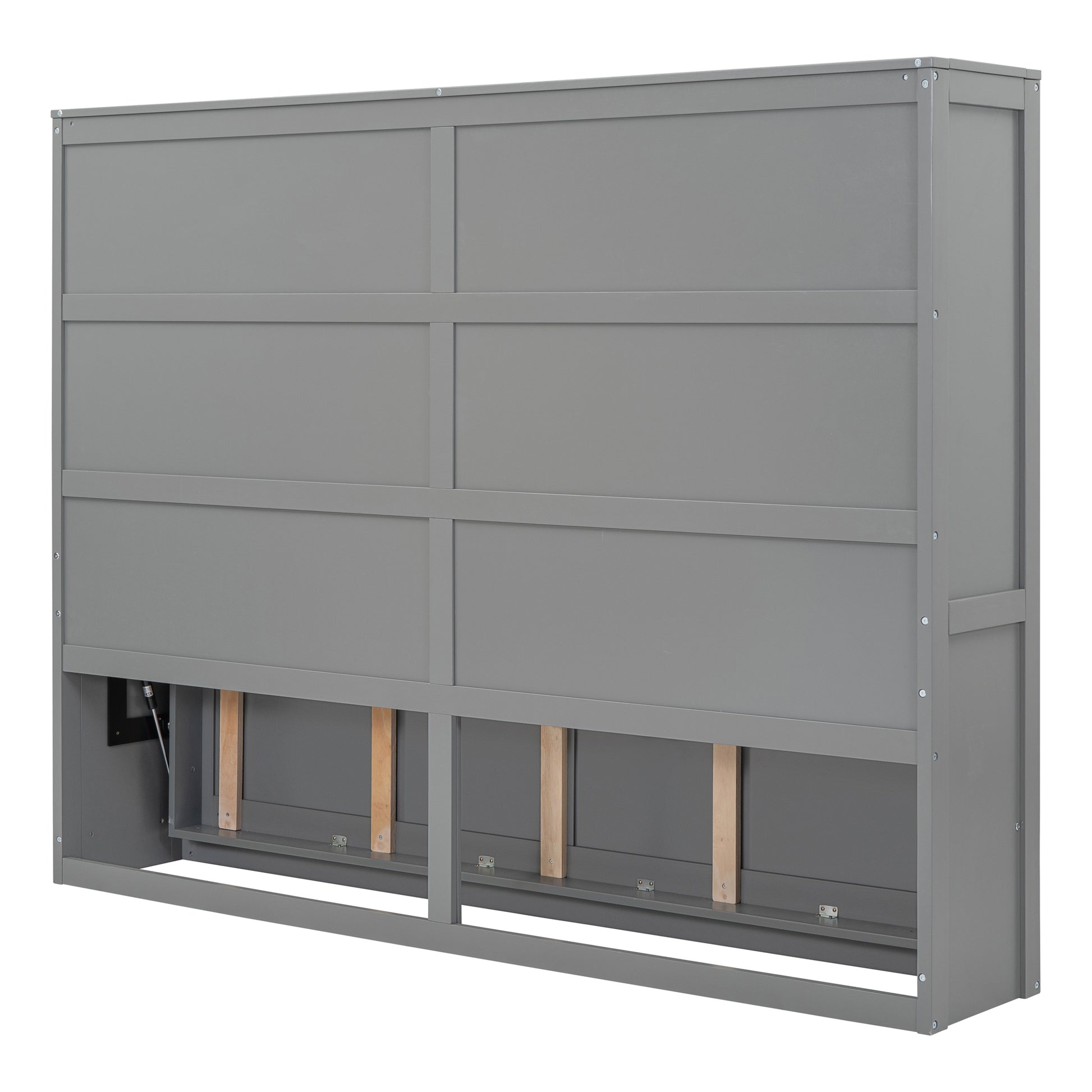 Queen Size Murphy Bed Wall Bed,Gray Queen Gray Plywood