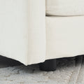 Modern Accent Chair With Ottoman, Living Room Club Chair Chenille Upholstered Armchairreading Chair For Bedroom, White White Chenille 1 Seat