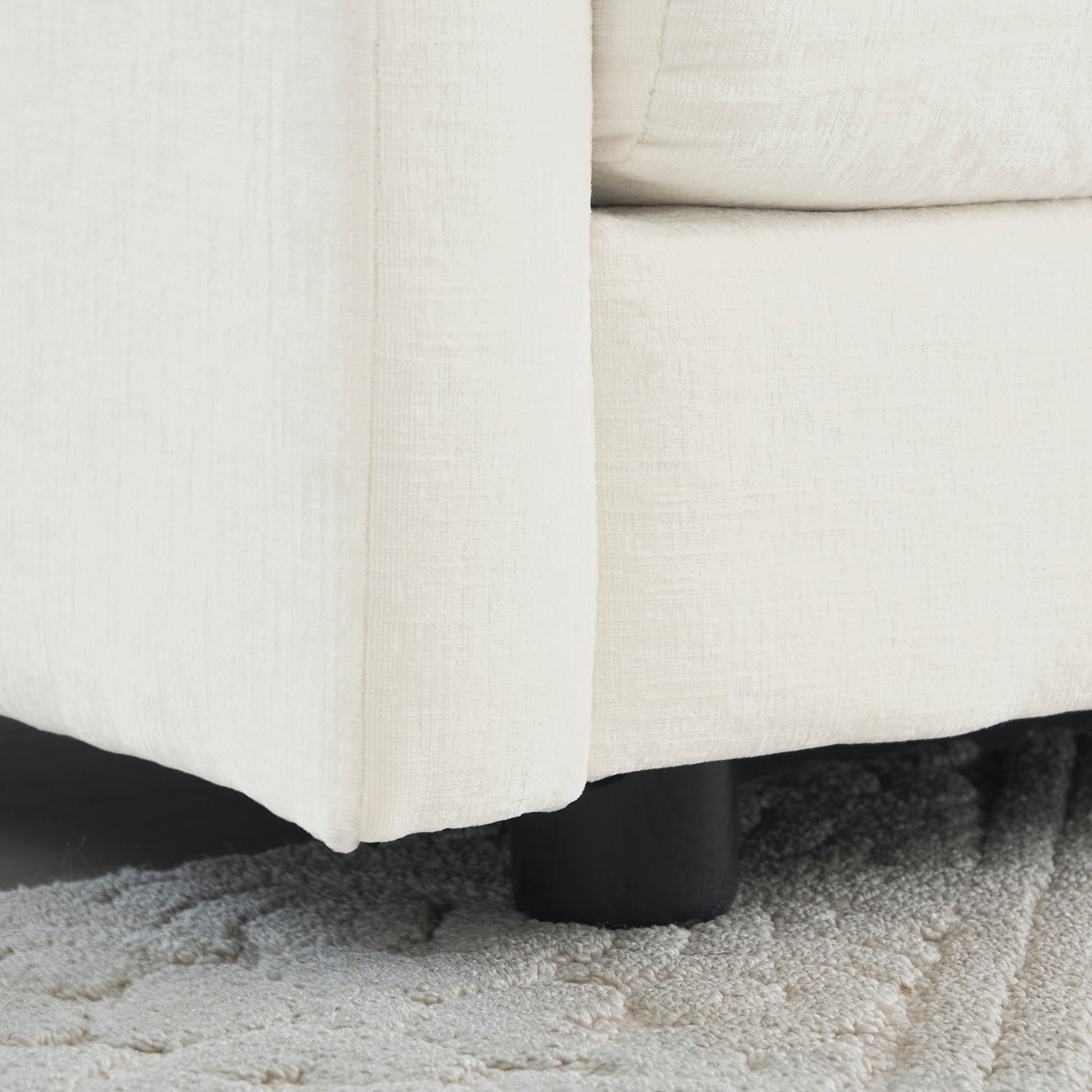 Modern Accent Chair With Ottoman, Living Room Club Chair Chenille Upholstered Armchairreading Chair For Bedroom, White White Chenille 1 Seat