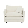 Sofa Set Of 3, 1 1 3 Seats Living Room Sofa Set, Accent Chair, Loveseat, And Three Seat Sofa Modern Style Round Arms 3 Piece Sofa Set, White White Chenille 5 Seat