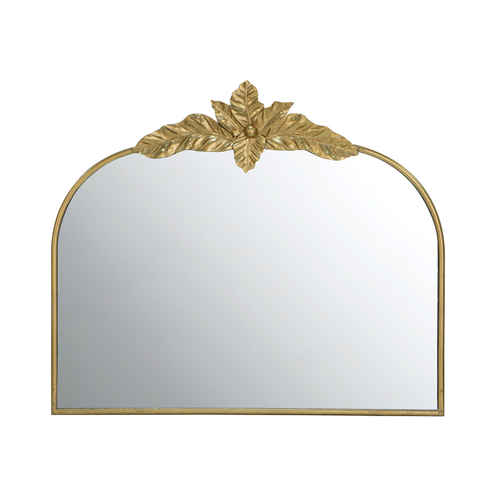 39.5" X 35" Gold Arched Mirror With Metal Frame, Wall Mounted Mirror For Living Room Bedrrom Gold Iron