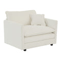Sofa Set Of 3, 1 1 3 Seats Living Room Sofa Set, Accent Chair, Loveseat, And Three Seat Sofa Modern Style Round Arms 3 Piece Sofa Set, White White Chenille 5 Seat