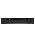 Black Tv Stand For Living Room, Modern Entertainment Center Stand For Tv Up To 90 Inch, Large Led Tv Stand With 4 Storage Drawers, High Glossy Waterproof Tv Console, Tv Table Media Furniture Black 90 Inches Or Larger Particle Board