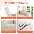 Manual Recliner Chair Winback Single Sofa,Beige Beige Fabric 1 Seat