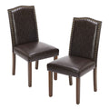 Modern Armless Dining Chairs With Upholstered Fabric,Black,2P Black Wood