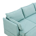 Modern Large U Shape Modular Sectional Sofa, Convertible Sofa Bed With Reversible Chaise For Living Room, Storage Seat Light Green Linen