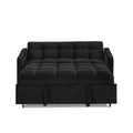 Loveseats Sofa Bed With Pull Out Bed,Adjsutable Back And Two Arm Pocket,Typec And Usb Charging With Copper Nail,Black 47