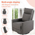 Manual Recliner Chair Winback Single Sofa,Grey Gray Fabric 1 Seat