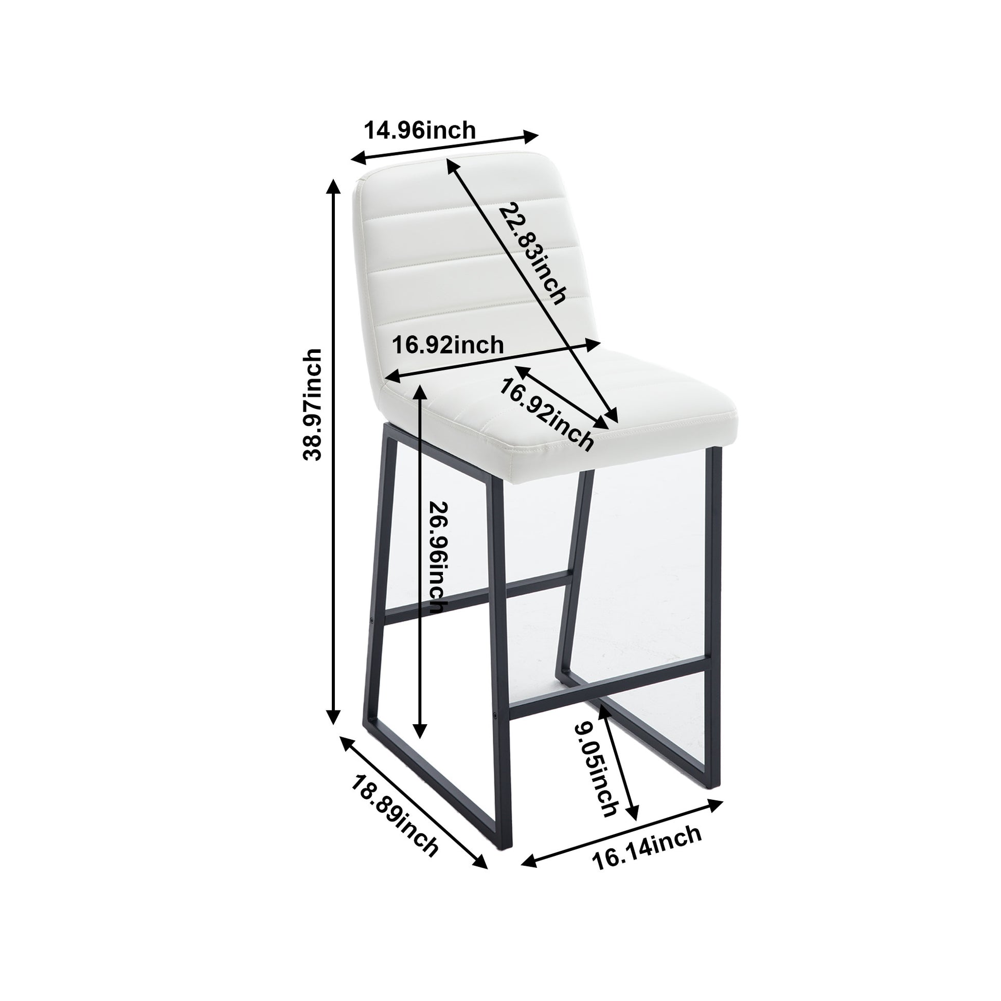 Low Bar Stools Set Of 2 Bar Chairs For Living Room Party Room Kitchen,Upholstered Pu Kitchen Breakfast Bar Stools With Footrest,Cream Cream Kitchen Foam Dry Clean Modern Bar Stools Foam Pu Leather