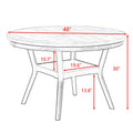 5 Piece Dining Table And Chair Set, Round Dining Table With 4 Upholstered Chairs, Dining Table Set With Storage Black White Solid Wood Mdf