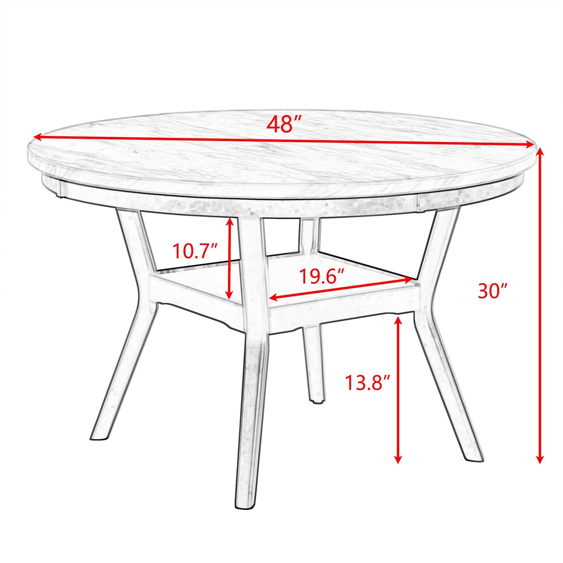 5 Piece Dining Table And Chair Set, Round Dining Table With 4 Upholstered Chairs, Dining Table Set With Storage Black White Solid Wood Mdf