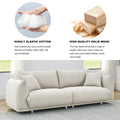 78.8'' Modern Couch For Living Room Sofa,Solid Wood Frame And Stable Metal Legs, 2 Pillows, Sofa Furniture For Apartment Beige Polyester Wood Foam Fabric 2 Seat