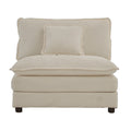 Armless Deep Seat 1 Seater Chenille Fabric Sofafree Combination To Make Multiple Seats Of Sofas, Beige Chenille Beige Chenille